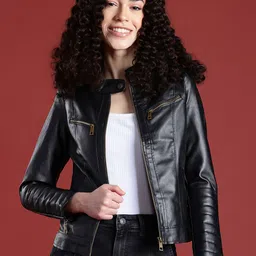 Leather Retail Women Lightweight Biker Jacket-picture-38