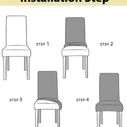 HOUSE OF QUIRK Green & White 6 Pieces Printed Stretchable Removable Chair Covers image 3