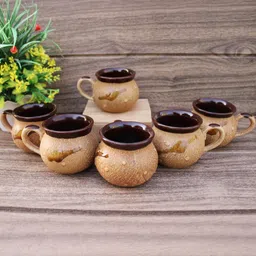 laghima jadon Brown Handcrafted and Hand Painted Solid Ceramic cups image 2
