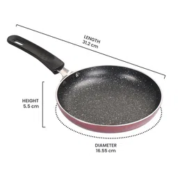 Milton Pro Cook Granito Burgundy Non Induction Fry Pan 16 cm image 2