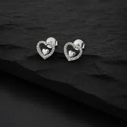 VANBELLE 925 Sterling Silver Heart Shaped Studs image 1