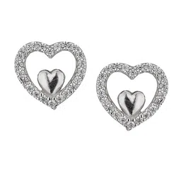 VANBELLE 925 Sterling Silver Heart Shaped Studs image 2
