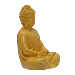 casacraft from pepperfry Ashnam Small Meditating Buddha - Orange, 13.5cm image 3
