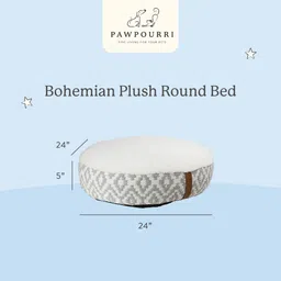 pawpourri Bohemian Plush Round Bed for Dogs - S/M image 2