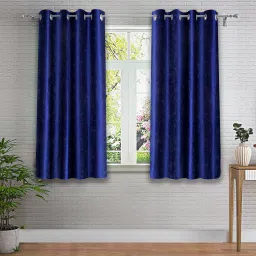 cortina Blue Florals Polyester 5ft Blackout Eyelet (Set Of 2) image 1