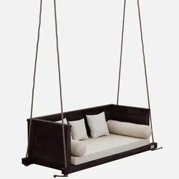 ad planet Indore Solid Wood Swing In Dark Walnut Finish image 3