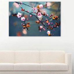 999store Barbican Theatre Blue Cotton Canvas Framed Landscape Art Print-picture-2