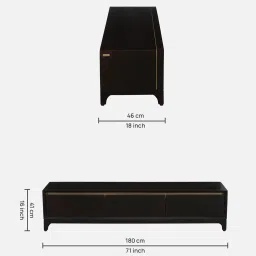 woodsworth from pepperfry Osip Mango Wood TV Unit In American Walnut Finish image 2