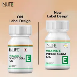 Inlife Vitamin E Oil With Wheat Germ Oil Essential Supplement 400 Iu - 60 Liquid Filled Capsules image 5