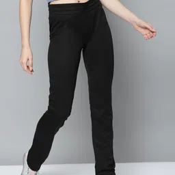 Reebok Women Black Self Design Slim Fit Training Essentials Vector Trackpant-picture-23