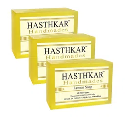 Hasthkar Set of 3 Handmades Glycerine Lemon Soap 375gm-picture-27