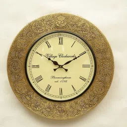 padmavati art creations Copper Engineered Wood Traditional Wall Clock image 2