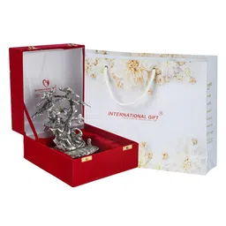 INTERNATIONAL GIFT Silver-Plated Radha Krishna Idol Showpiece With Velvet Box-image-14