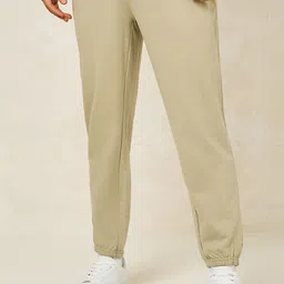 Styli Men Relaxed Fit French Terry Jogger with Elasticated Hem Joggers-picture-32