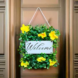 Akaar Yellow & Green Welcome Signage Wall Hanging image 1