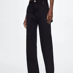 MANGO Women Black Pure Cotton Sustainable Jeans-picture-33