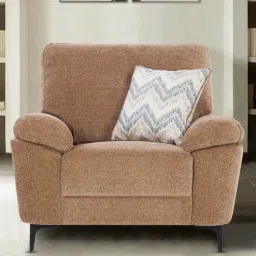casacraft from pepperfry Amsterdam Fabric 1 Seater Sofa in Brown Colour-picture-16