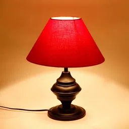 new era Red Cotton table lamp with black base image 5