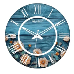 olive tree Sylan Blue Engineered Wood Wall Clock image 4