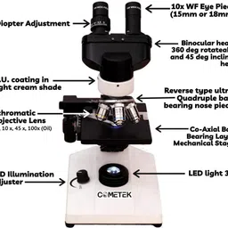 cometek Pathological Compound Student Binocular Microscope with LED Illumination image 4