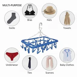 kogent enterprises 28 Drying Clips, Underwear Hanger with Clips Laundry Clip and Drip Drying Plastic Tie Hanger For Tie image 3