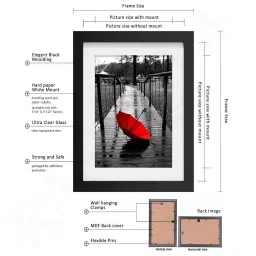 random Brown Synthetic Wood Genesis Indivisual (Set Of 8) Rose Wall Hanging Collage Photo Frames image 5