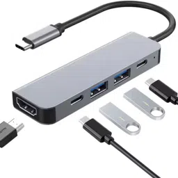 Aliens 5-in-1 Type-C Hub to HDMI 4K@30Hz, Type C 2.0, USB 2.0, USB 3.0 Data 100W PD with 1000M Ethernet RJ45,MultiPort Adapter for MacBook Pro Air iPad, USB Hub-picture-15