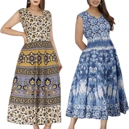 houseofcommon Women Fit and Flare Multicolor Maxi/Full Length Dress-picture-32