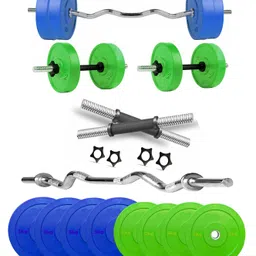 20 kg Multi Color 100% Rubber Plates for Use of Home Gym Combo-image-3