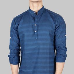 fubar Men Striped Cotton Blend Straight Kurta-picture-38