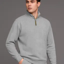 tripr Men Night Suit Set Grey Solid image 4