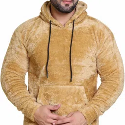 dailydude Men Full Sleeve Solid Hooded Sweatshirt image 3