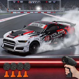 vikrida 1:24 Scale 4Wheel Drive RC Drift Car High-Speed Racing Car with LED Lights image 2