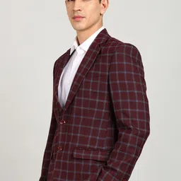 park avenue Men Checkered Single Breasted Formal Blazer image 2