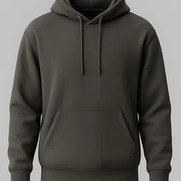 amrayswe store Men Solid Hooded Neck Grey Sweater image 4