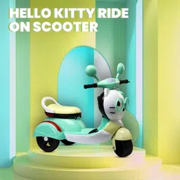 tiddy 3 Wheel Hello Kitty Battery Operated Rechargeable Ride On Scooter Green Yellow HoverBoard Scooter image 4