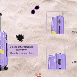 skybags Small Cabin Suitcase (55 cm) 8 Wheels - PARADISE 55 ( SMALL SIZE ) - Purple image 2