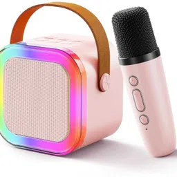 otoobest Speaker Machine Bluetooth-Compatible Wireless Karaoke Mic Speaker with RGB 5 W Bluetooth Party Speaker-image-30