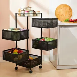 Fruits/Vegetables Kitchen Rack 5 layer trolley Steel-image-0