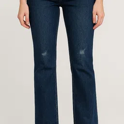 fidesonlineshop Women Regular High Rise Dark Blue Jeans-picture-37