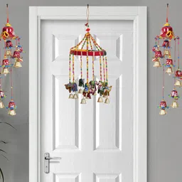 fashion art Rajasthani Traditional Bell Toran Fiber Paper Mache Paper Windchime image 1
