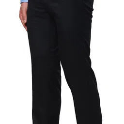 raymond Men Slim Fit Black Polyester Trousers image 3