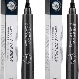 eyurva 2 pcs. eyebrow pen combo natural black | eyebrow contouring pen waterproof-picture-17