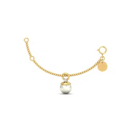 KUBERBOX Pearl Dazzle Charm 18KT Gold Diamond Studded Pendant-0.45gm image 3