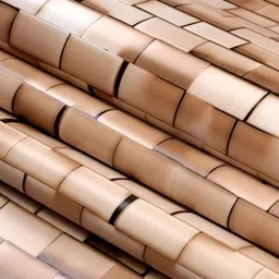 Asian royal Brown & Beige Brick Pattern Print Self Adhesive Wall Sticker image 3