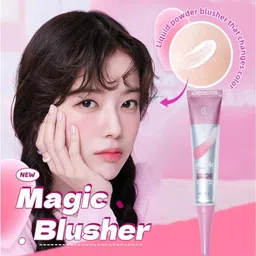 djati Trending Colour Changing Magic Blusher Waterproof Liquid Blush White to Pink image 3