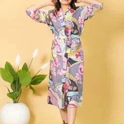 marika textiles Multicolor Free Size Bath Robe image 4