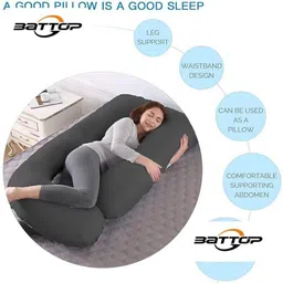 battop Microfibre Pregnancy Pillow Pack of 1 Solid J SHAPE image 3
