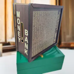 kvr craft Wooden money box with pre-marked count system-M1 Coin Bank image 2