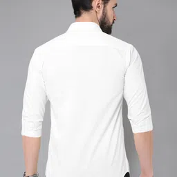 vivesco Men Regular Fit Solid Spread Collar Casual Shirt image 4